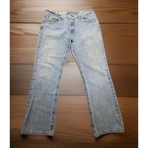 Ariat M4 Denim Jeans Mens 38x32.5 thick stitch Boot Cut Western See Description